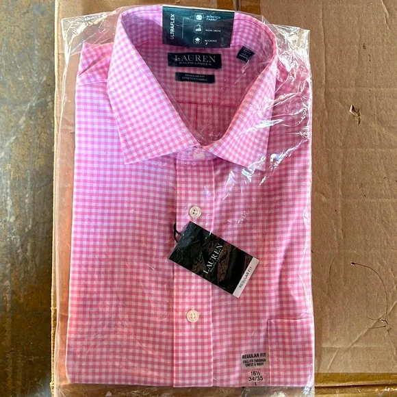 green emerald velvet dress LAUREN RALPH LAUREN Non-Iron Classic Fit Stretch Dress Shirt Pale Pink 16 x  34-35 at Amazon Men's Clothing store main image 1